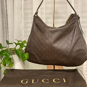 Authentic Gucci brand new microguccissima bree hobo bag in brown